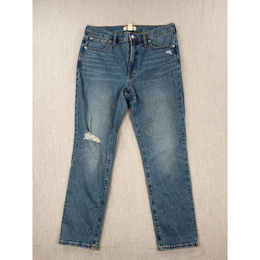 Madewell The Mid-Rise Perfect Vintage Jean Medium Wash Distressed‎ Size 29